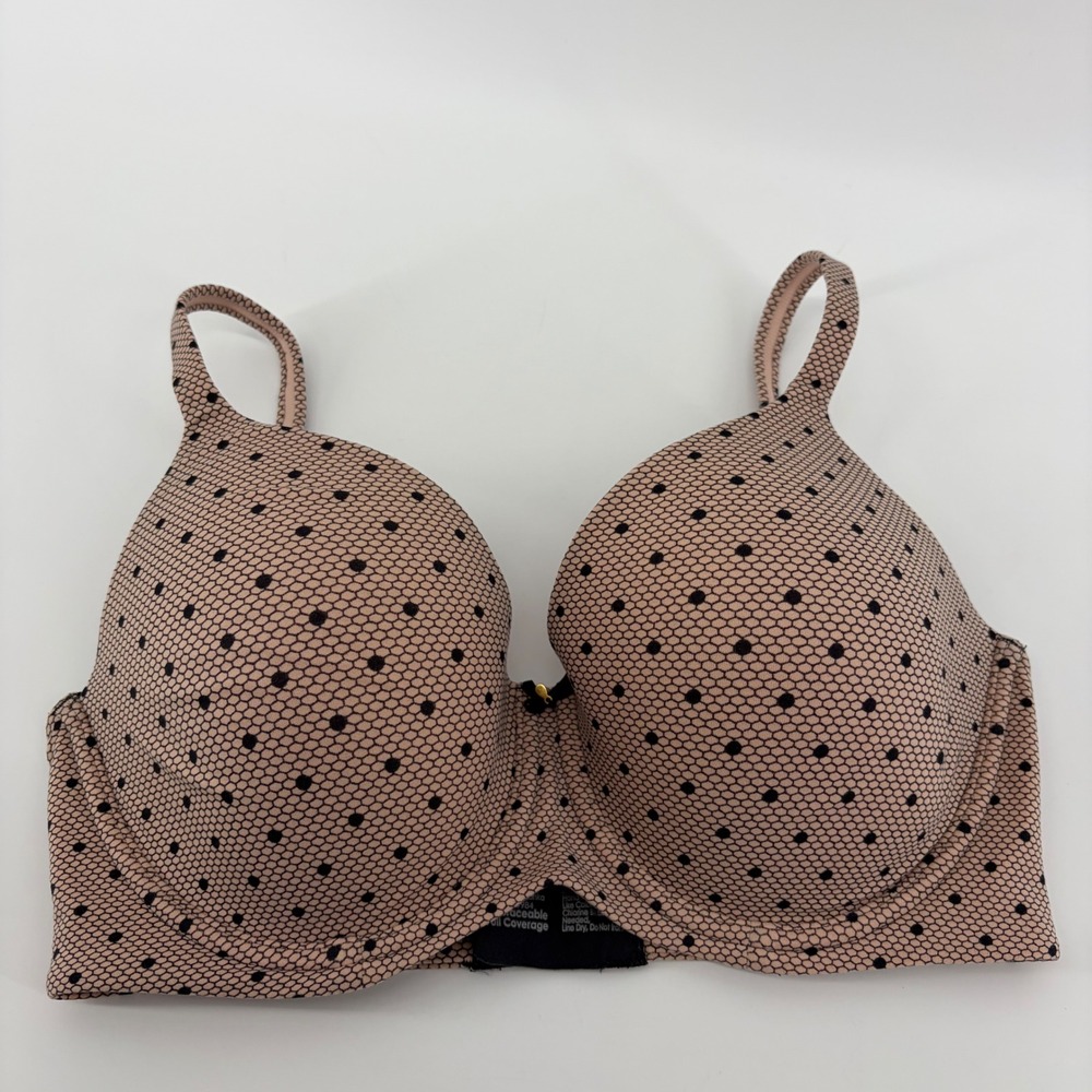 Soma Womens 34DDD Tan Black Polka Dot Embraceable Full‎ Coverage Underwire Bra